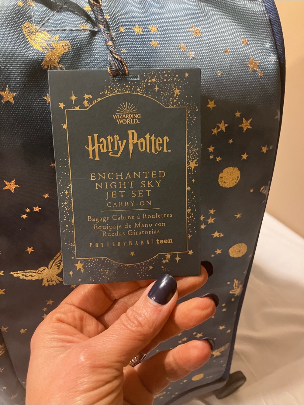 NWT PB Teen Harry Potter Enchanted Night Sky Carry On Duffel Set Monogram A - Picture 6 of 16
